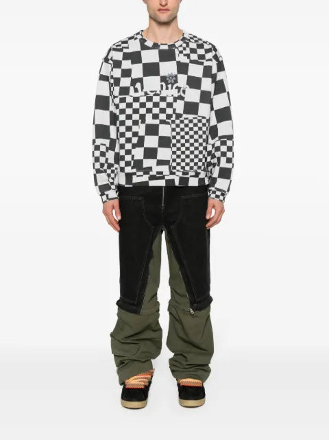 ERL logo-print checked sweatshirt